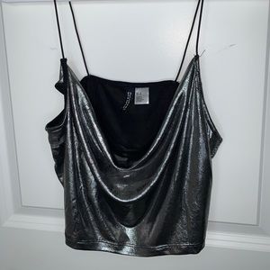 Silver Crop Top